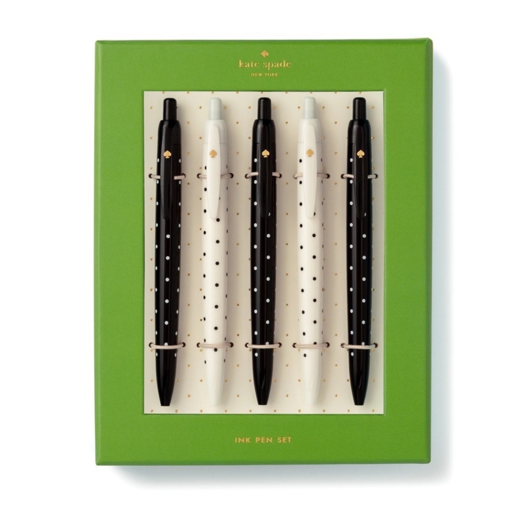 Kate Spade Black and White Polka Dot Stationery Set